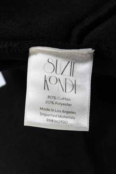 Suzie Kondi Women's Drawstring Waist Casual Pockets Track Short Black Size L