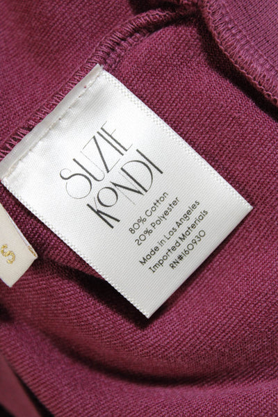 Suzie Kondi Women's Crewneck Long Sleeves Cropped Sweatshirt Dusty Rose Size S