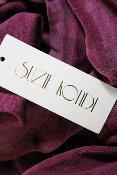 Suzie Kondi Women's Crewneck Long Sleeves Cropped Sweatshirt Dusty Rose Size S