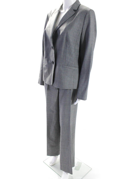 Talbots Womens Wool Peaked Lapel Two Button Blazer Pants Suit Black Size 14 16