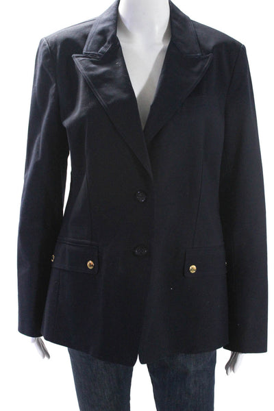 Michael Michael Kors Womens Peaked Lapel Two Button Blazer Jacket Navy Size 14