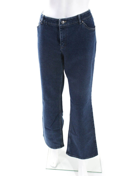 Tahari Womens Cotton Denim Mid-Rise 5 Pocket Flared Hem Jeans Blue Size 14P