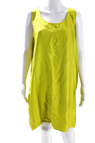 Maison Rabih Kayrouz Womens Silk Charmeuse Mini Tank Dress Lime Green Size 3