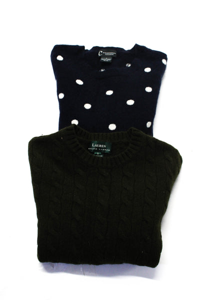 Lauren Ralph Lauren C By Bloomingdales Womens Sweaters Green Size Small Lot 2