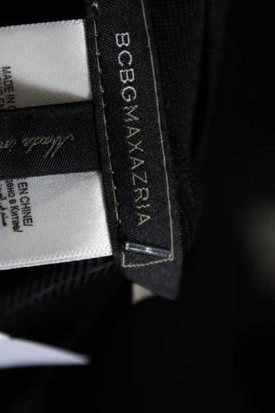 BCBGMAXAZRIA Womens Elastic Waist Unlined Midi Flared A-Line Skirt Black Size S