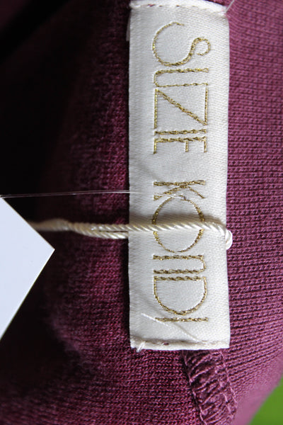 Suzie Kondi Women's Crewneck Long Sleeves Cropped Sweatshirt Dusty Rose Size XS