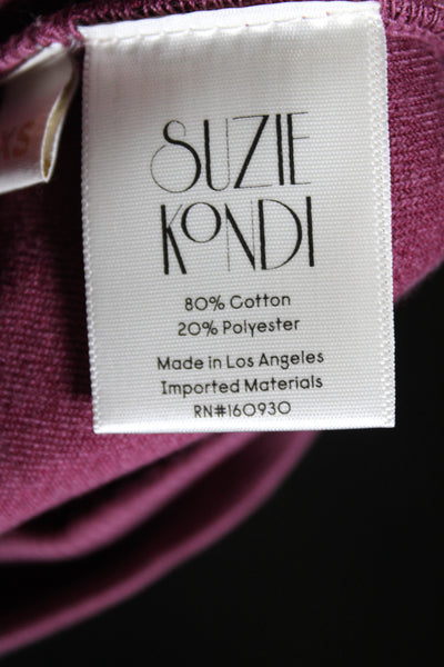 Suzie Kondi Women's Crewneck Long Sleeves Cropped Sweatshirt Dusty Rose Size XS
