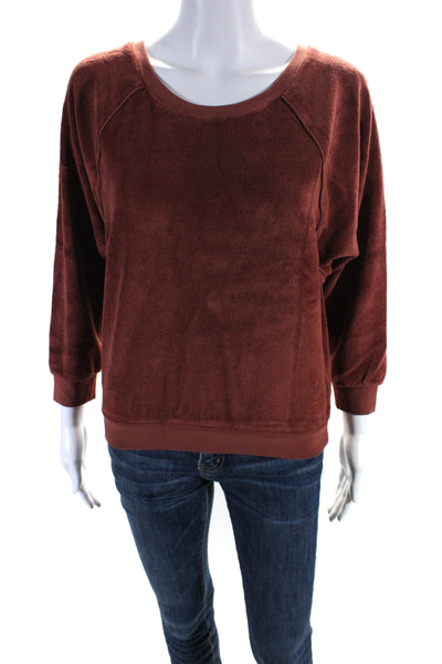 Suzie Kondi Women's Crewneck Long Sleeves Raglan Sweatshirt Brown Size XS