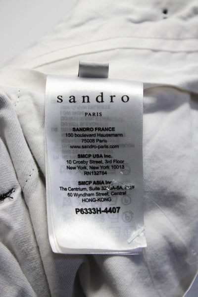 Sandro Womens Zipper Fly High Rise Straight Leg Woven Pants Black Size FR 40
