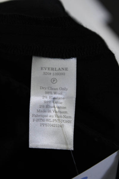 Everlane Womens Pleated Front Straight Leg Dress Pants Black Wool Size 6