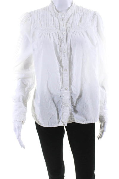 Sanctuary Womens Cotton Long Sleeve Button Up Blouse Top White Size L 13181120