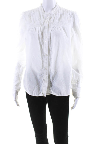 Sanctuary Womens Cotton Long Sleeve Button Up Blouse Top White Size L 13181120