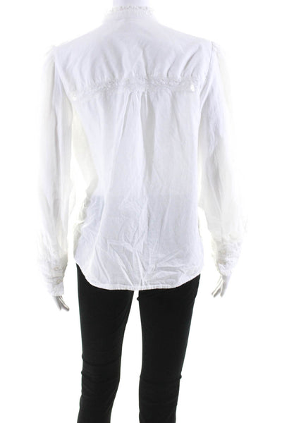 Sanctuary Womens Cotton Long Sleeve Button Up Blouse Top White Size L 13181120