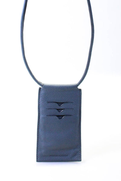 Porta + Kanda Womens Small Leather Card Holder Wallet Crossbody Handbag Light Bl
