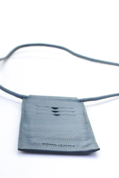 Porta + Kanda Womens Small Leather Card Holder Wallet Crossbody Handbag Light Bl