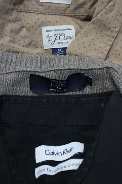 Calvin Klein J Crew Mens Sweater Dress Shirts Black Size M 16 Lot 3