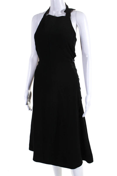 Modern Citizen Womens Cut Out Halter Neck Mid-Calf A-Line Dress Black Size S