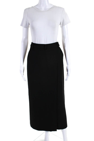 Modern Citizen Womens Belt Looped Lined Mid-Calf Wrap Front Skirt Black Size XL