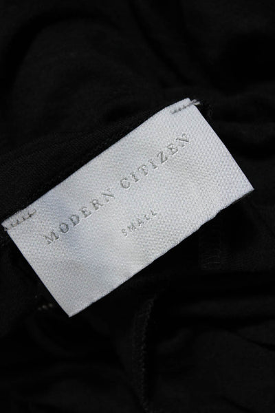Modern Citizen Womens Jersey Knit Mock Neck Long Sleeve Shirt Top Black Size S