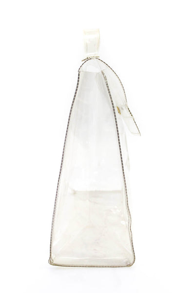 Hermes Womens Kelly Souvenir De L'Exposition Vinyl Top Handle Handbag Clear