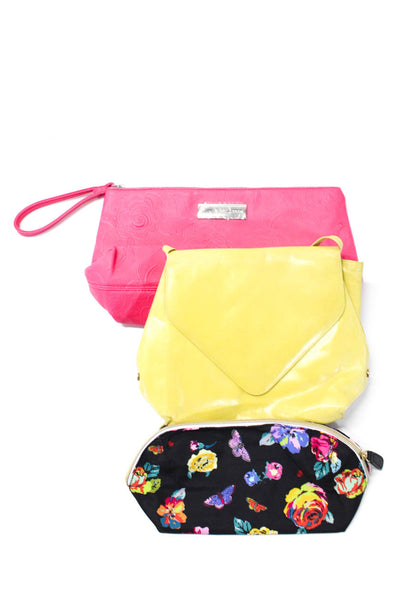 Betsey Johnson Charles Jourdan Make Up Shoulder Handbag Black Pink Yellow Lot 3
