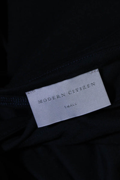Modern Citizen Womens Short Sleeves Wrap Blouse Navy Blue Cotton Size Small