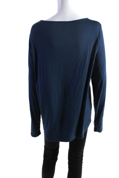 Modern Citizen Womens Long Sleeves Pullover Tee Shirt Blue Size 1X