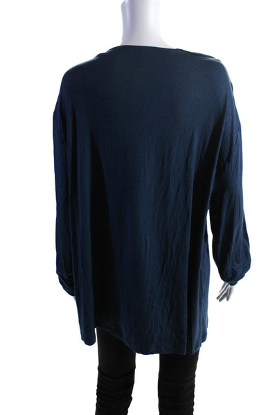 Modern Citizen Womens Long Sleeves Pullover Tee Shirt Blue Sz 1X