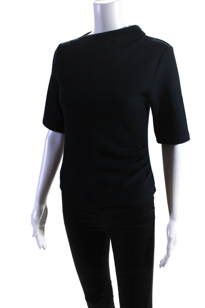 Modern Citizen Womens Short Sleeves Turtleneck Sweater Black Size Extra Small
