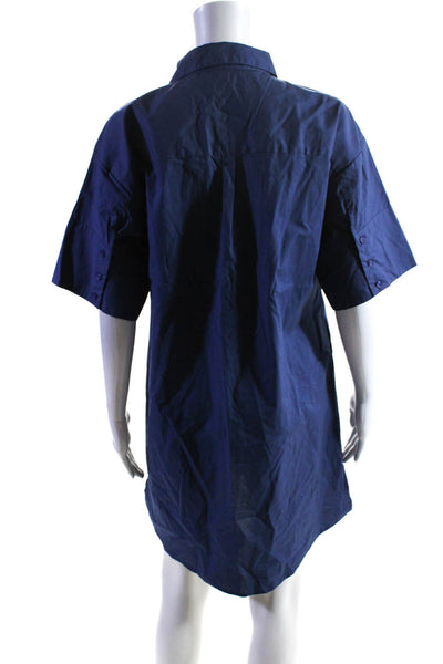 Modern Citizen Womens Button Down Shirt Dress Blue Cotton Size Small