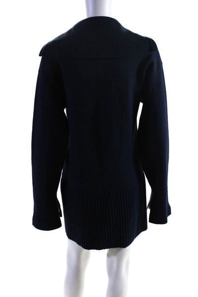Modern Citizen Womens Ribbed Turtleneck Sweater Dress Navy Blue Size Small