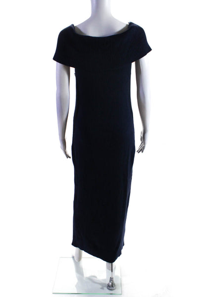 Modern Citizen Womens Ribbed Turtleneck Sweater Dress Navy Blue Size Extra Small