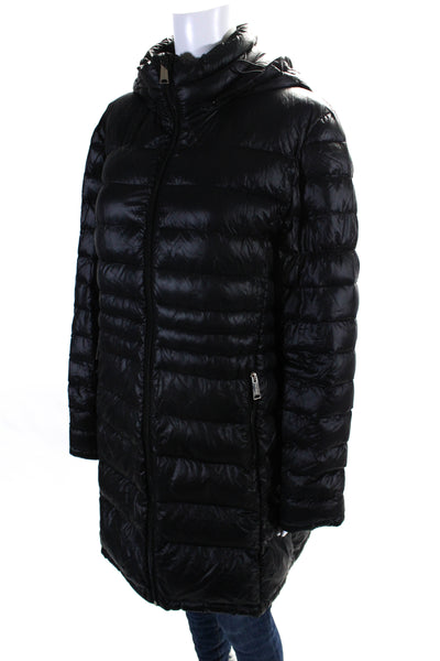 Marc Fisher Womens Full Zipper Puffer Coat Black Size Extra Large