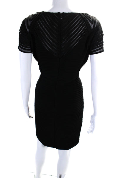 Calvin Klein Womens Short Sleeves Body Con Dress Black Size 12 Petite