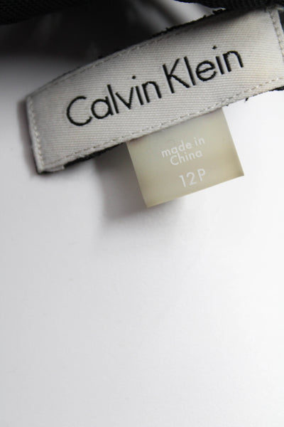 Calvin Klein Womens Short Sleeves Body Con Dress Black Size 12 Petite
