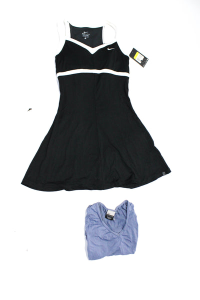 Nike Womens V Neck Dress Tank Top Black Blue Size Small Medium Lot 2