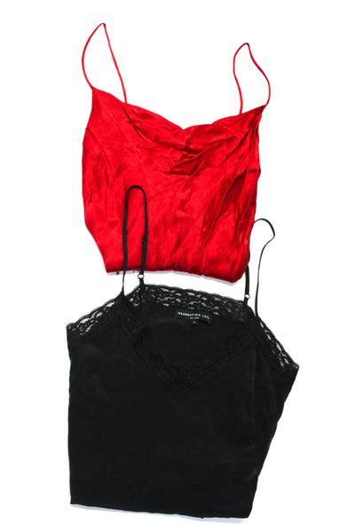 Zara Basic Generation Love Womens Cowl Neck Tank Camisole Red Black Size S Lot 2