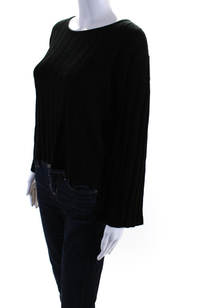 Modern Citizen Womens Knit Long Sleeve Scoop Neck Sweater Top Black Size M