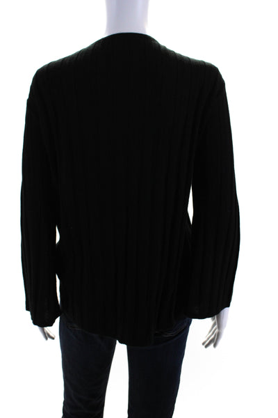 Modern Citizen Womens Knit Long Sleeve Scoop Neck Sweater Top Black Size M