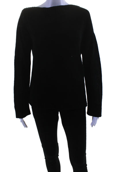 Modern Citizen Womens Knit Crew Neck Long Sleeve Sweater Top Black Size M