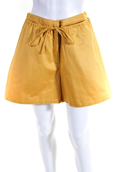 Modern Citizen Womens Four Pocket Hook Closure Casual Shorts Yellow Size S