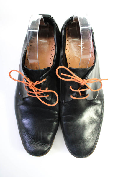 Minelli Mens Leather Round Toe Lace Up Derby Dress Shoes Black Size 42 12