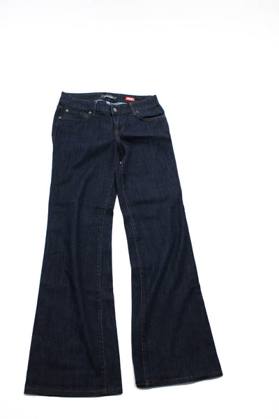 Level 99 Womens Cotton Wide Bootcut Leg Buttoned Jeans Blue Size 27 28 Lot 3