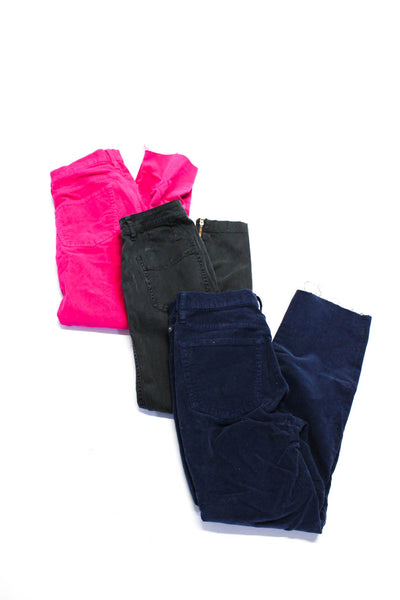 J Crew Womens Bright Pink Corduroy High Rise Straight Leg Pants Size 28 27 lot 3
