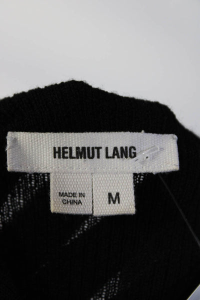 Helmut Lang Womens Wool Cowl Neck Thin Knit Long Sleeved Sweater Black Size M
