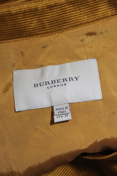 Burberry London Womens Short Sleeves V Neck Sheath Dress Gold Size 10