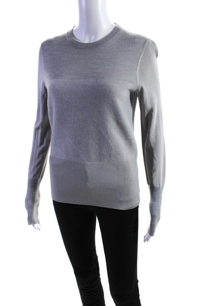 Rag & Bone Women's Crewneck Long Sleeves Ribbed Hem Pullover Sweater Gray Size S