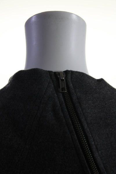 Helmut Lang Women's High Neck Sleeveless Expose Zip Mini Dress Gray Size S