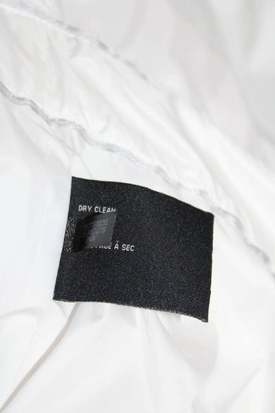 Cole Haan Womens White Mock Neck Full Zip Belt Long Sleeve Puffer Coat Size M