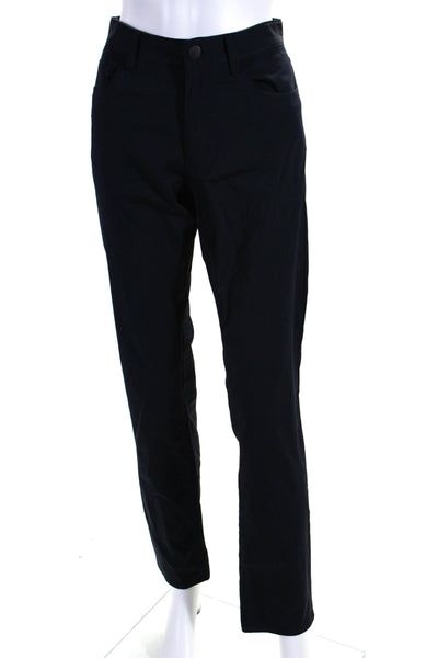 Theory Womens Zippered Buttoned Straight Leg Dress Pants Navy Size EUR30